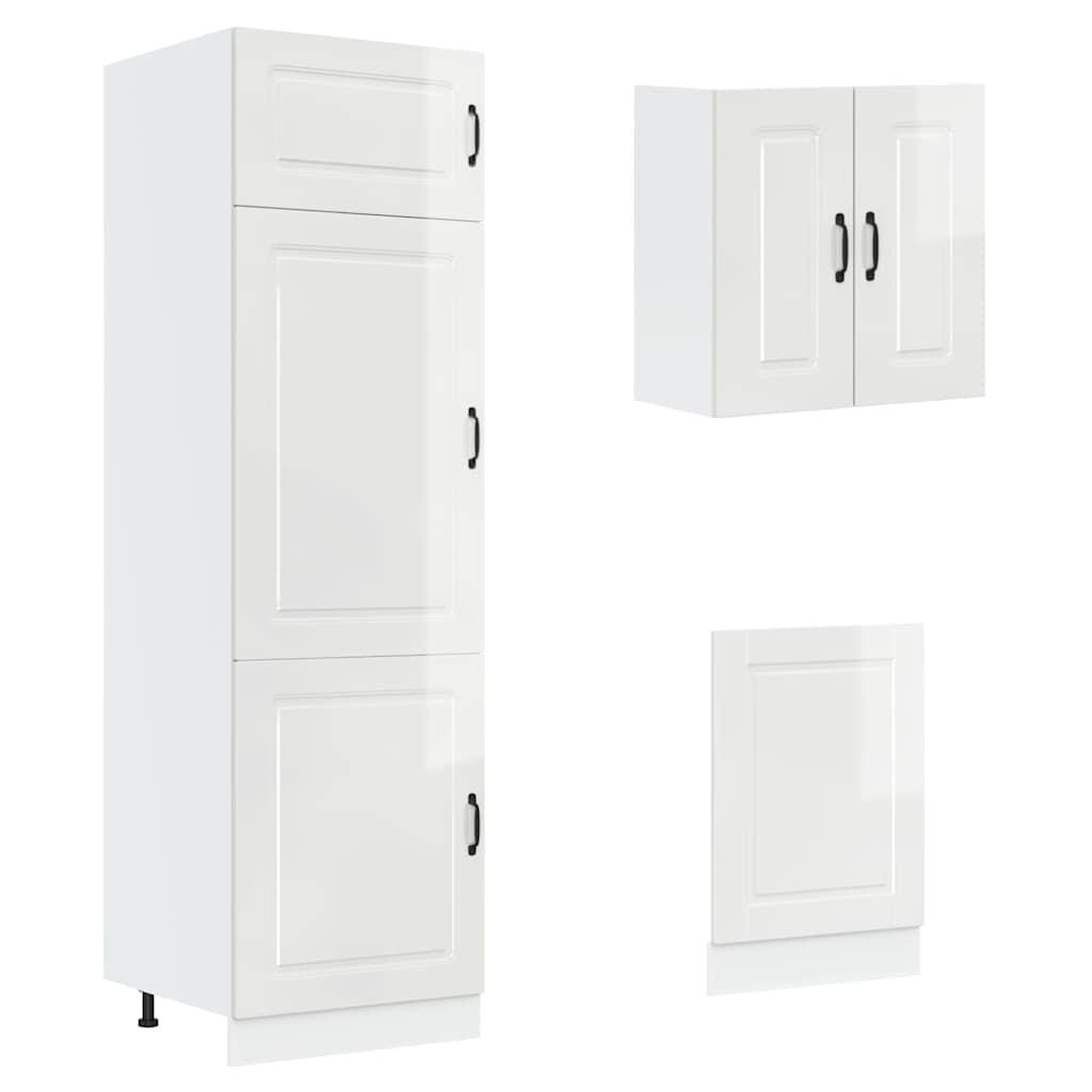 Set Mobili da Cucina 8 pz Porto Bianchi Lucido in Truciolato