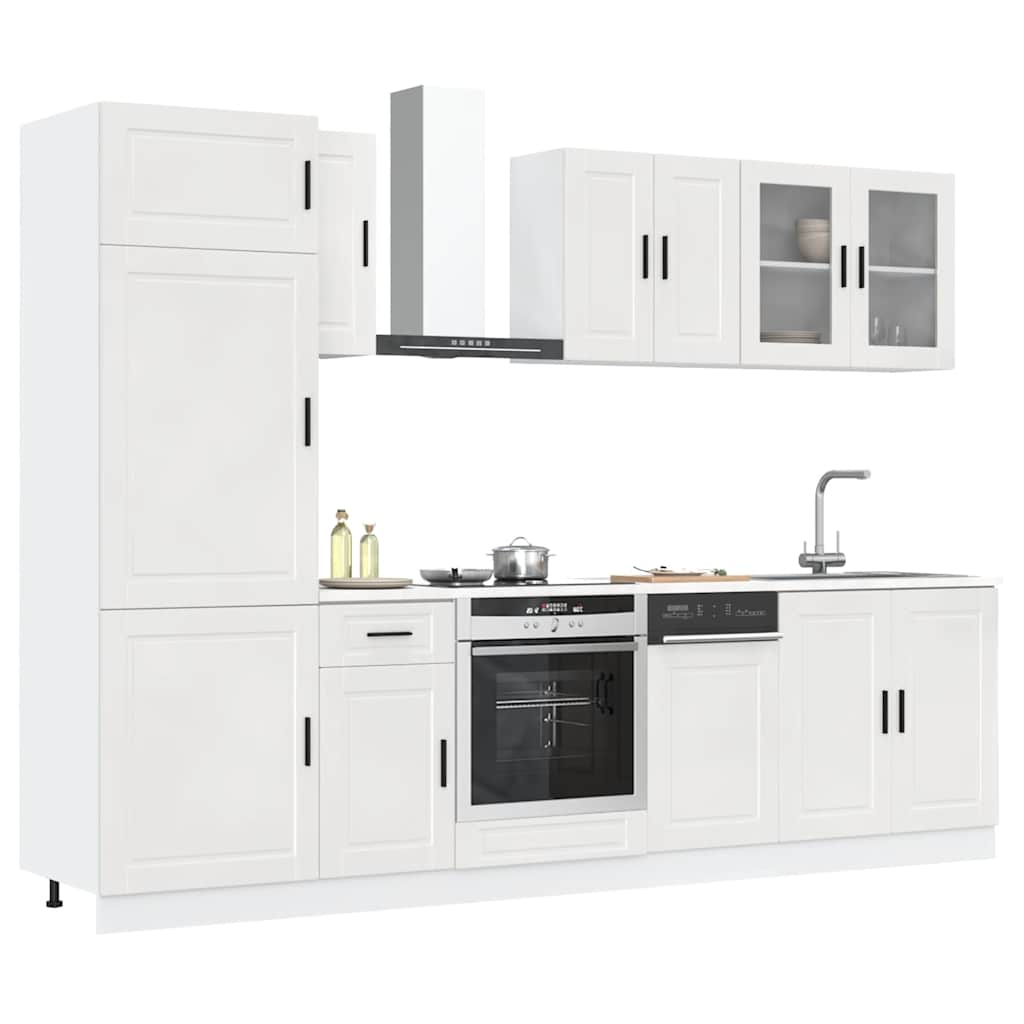 Set Mobili da Cucina 8 pz Porto Bianchi Lucido in Truciolato