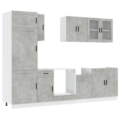 Set Mobili da Cucina 8 pz Kalmar Grigio Cemento in Truciolato