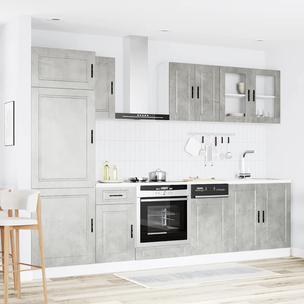 Set Mobili da Cucina 8 pz Kalmar Grigio Cemento in Truciolato