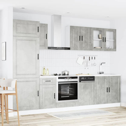 Set Mobili da Cucina 8 pz Kalmar Grigio Cemento in Truciolato