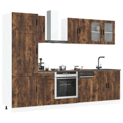 Set Mobili da Cucina 8 pz Porto Rovere Fumo Legno Multistrato