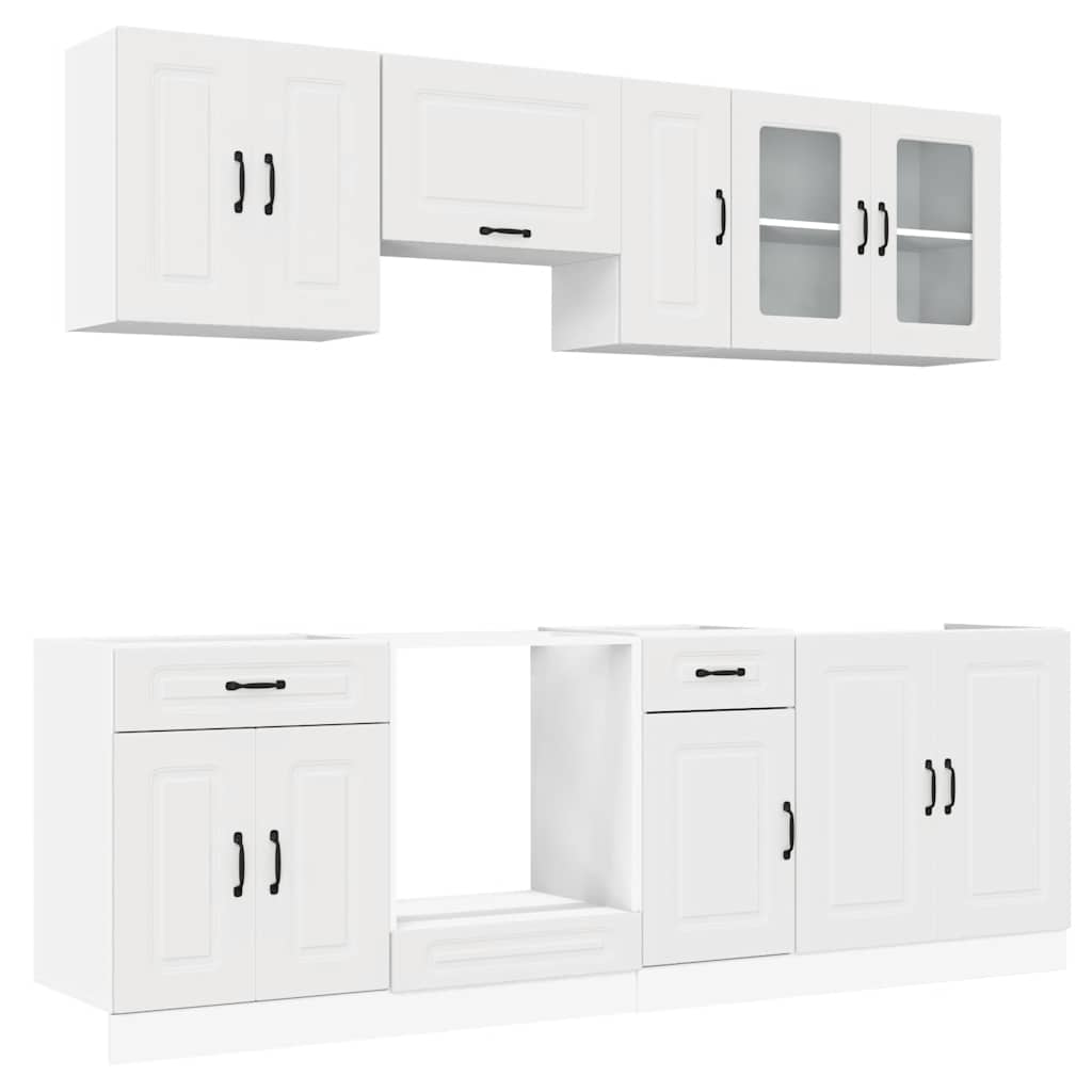 Set Mobili da Cucina 8 pz Kalmar Bianco Legno Multistrato