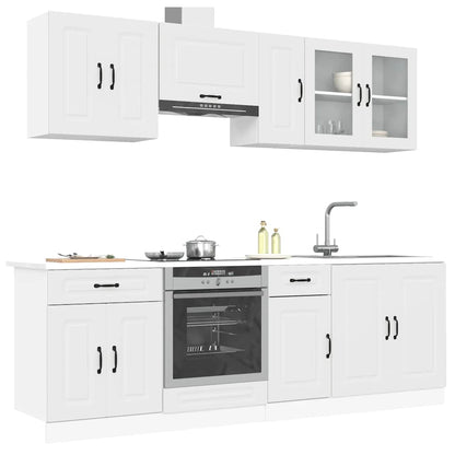 Set Mobili da Cucina 8 pz Kalmar Bianco Legno Multistrato