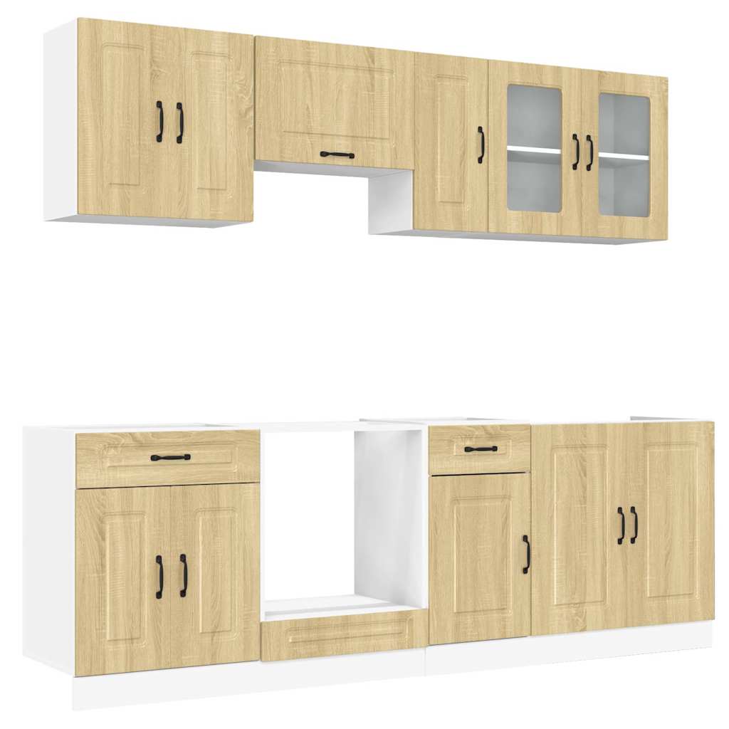 Set Mobili da Cucina 8 pz Kalmar Rovere Sonoma in Truciolato