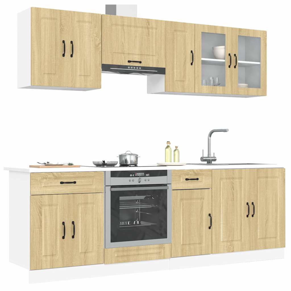 Set Mobili da Cucina 8 pz Kalmar Rovere Sonoma in Truciolato