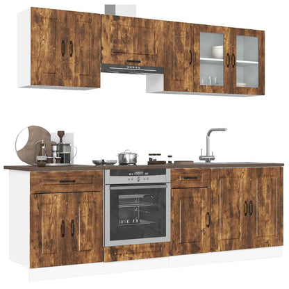 Set Mobili da Cucina 8 pz Porto Rovere Fumo Legno Multistrato