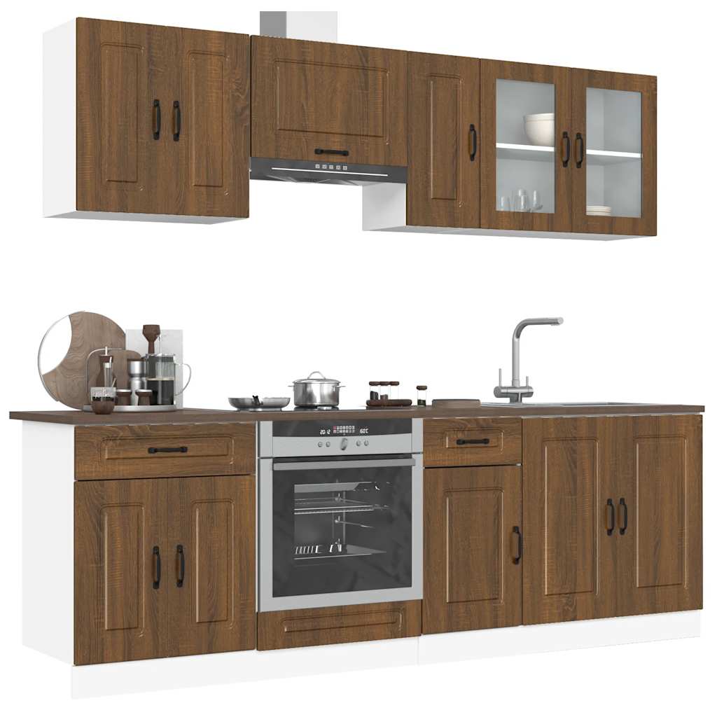Set Mobili da Cucina 8 pz Kalmar Rovere Marrone in Truciolato