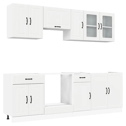 Set Mobili da Cucina 8 pz Kalmar Bianco Legno Multistrato