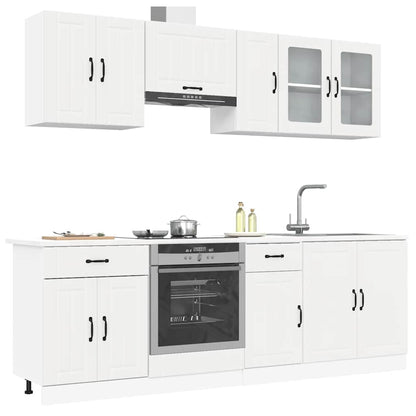 Set Mobili da Cucina 8 pz Porto Bianco Legno Multistrato