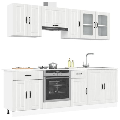 Set Mobili da Cucina 8 pz Lucca Bianchi Lucido in Truciolato
