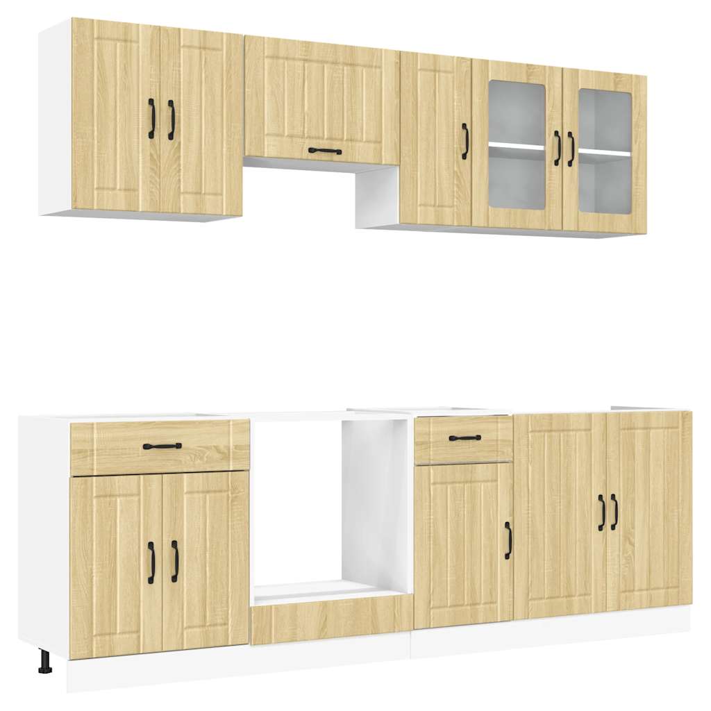Set Mobili da Cucina 8 pz Lucca Rovere Sonoma in Truciolato