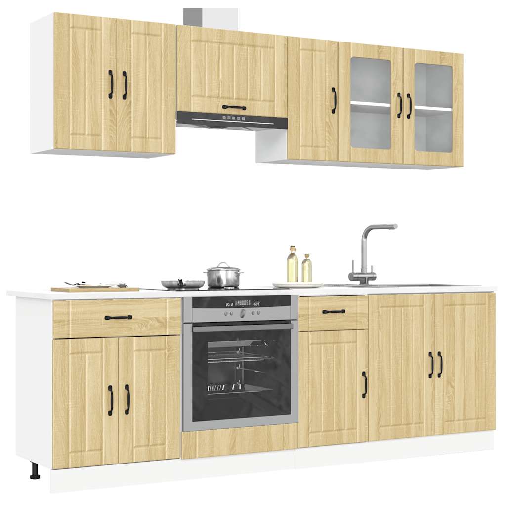 Set Mobili da Cucina 8 pz Lucca Rovere Sonoma in Truciolato