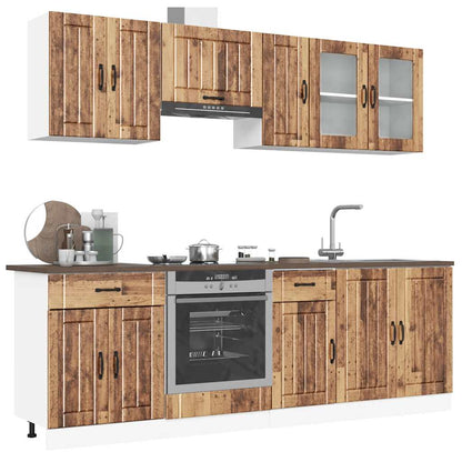 Set Mobili da Cucina 8 pz Kalmar Legno Vecchio in Truciolato