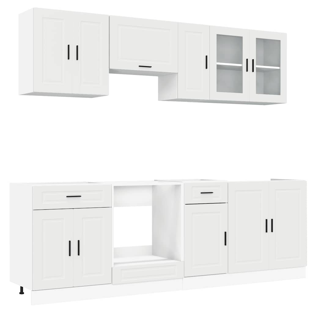 Set Mobili da Cucina 8 pz Porto Bianco Legno Multistrato