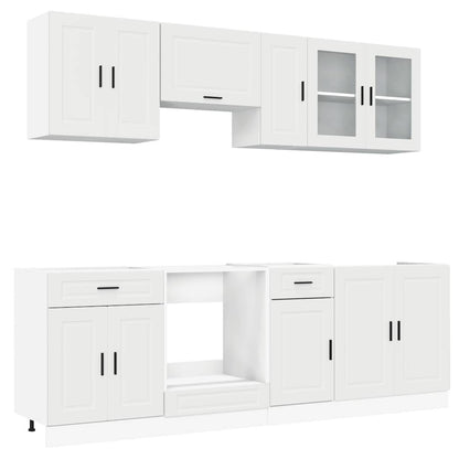Set Mobili da Cucina 8 pz Porto Bianco Legno Multistrato