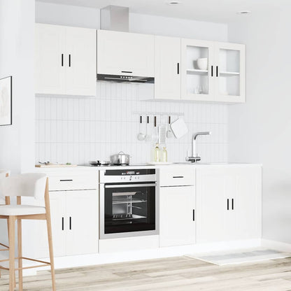 Set Mobili da Cucina 8 pz Porto Bianco Legno Multistrato