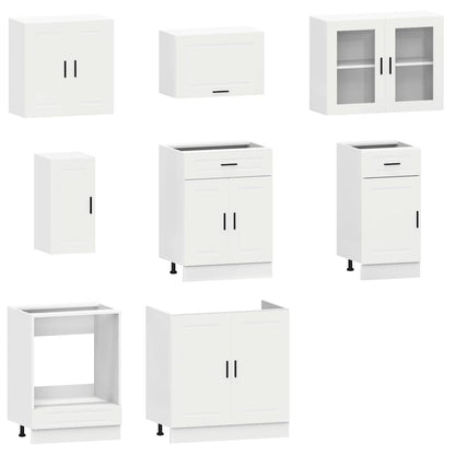 Set Mobili da Cucina 8 pz Porto Bianco Legno Multistrato