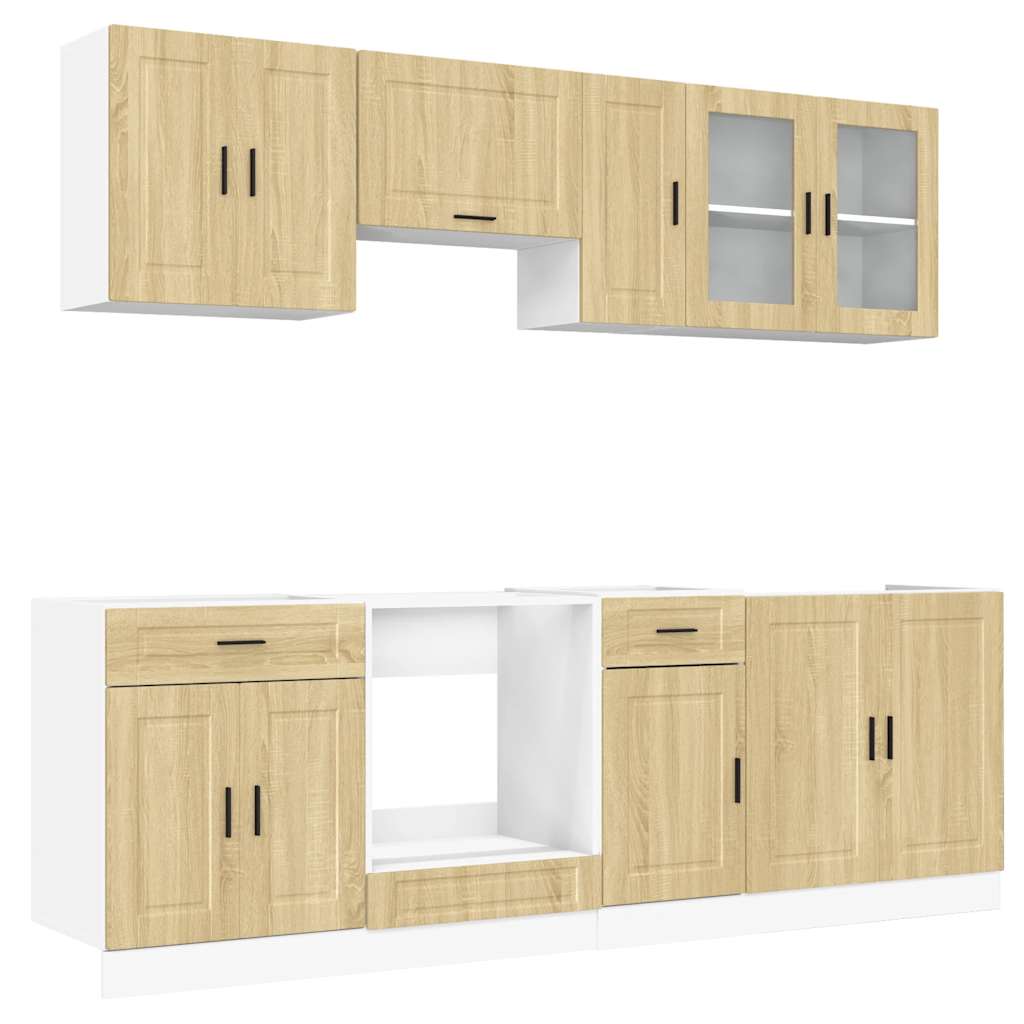 Set Mobili da Cucina 8 pz Porto Rovere Sonoma in Truciolato