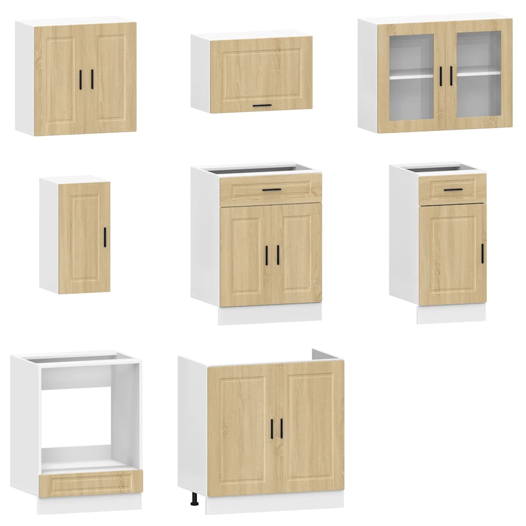 Set Mobili da Cucina 8 pz Porto Rovere Sonoma in Truciolato