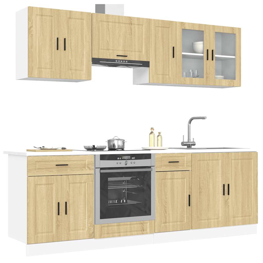 Set Mobili da Cucina 8 pz Porto Rovere Sonoma in Truciolato