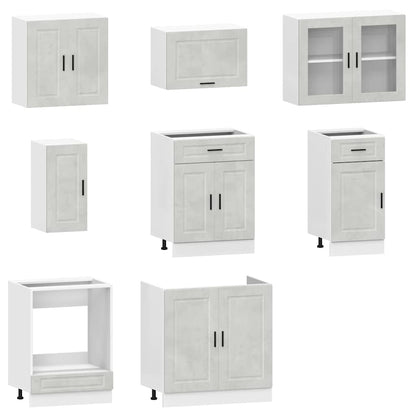 Set Mobili da Cucina 8 pz Porto Grigio Cemento in Truciolato