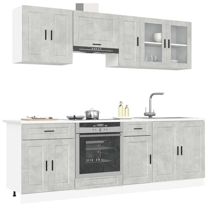Set Mobili da Cucina 8 pz Porto Grigio Cemento in Truciolato