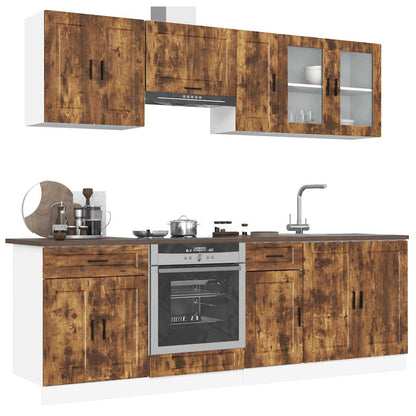 Set Mobili da Cucina 8 pz Porto Rovere Fumo Legno Multistrato