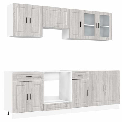 Set Mobili da Cucina 8 pz Kalmar Grigio Sonoma in Truciolato