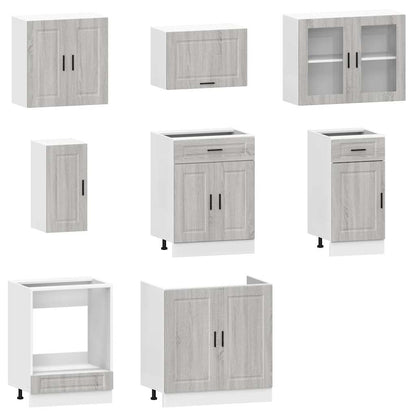 Set Mobili da Cucina 8 pz Kalmar Grigio Sonoma in Truciolato