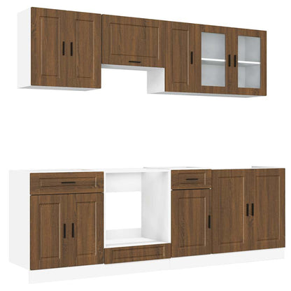 Set Mobili da Cucina 8 pz Kalmar Rovere Marrone in Truciolato