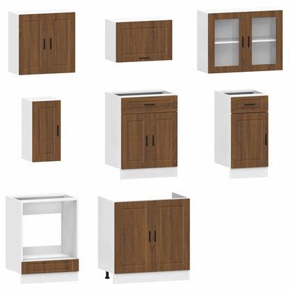 Set Mobili da Cucina 8 pz Kalmar Rovere Marrone in Truciolato
