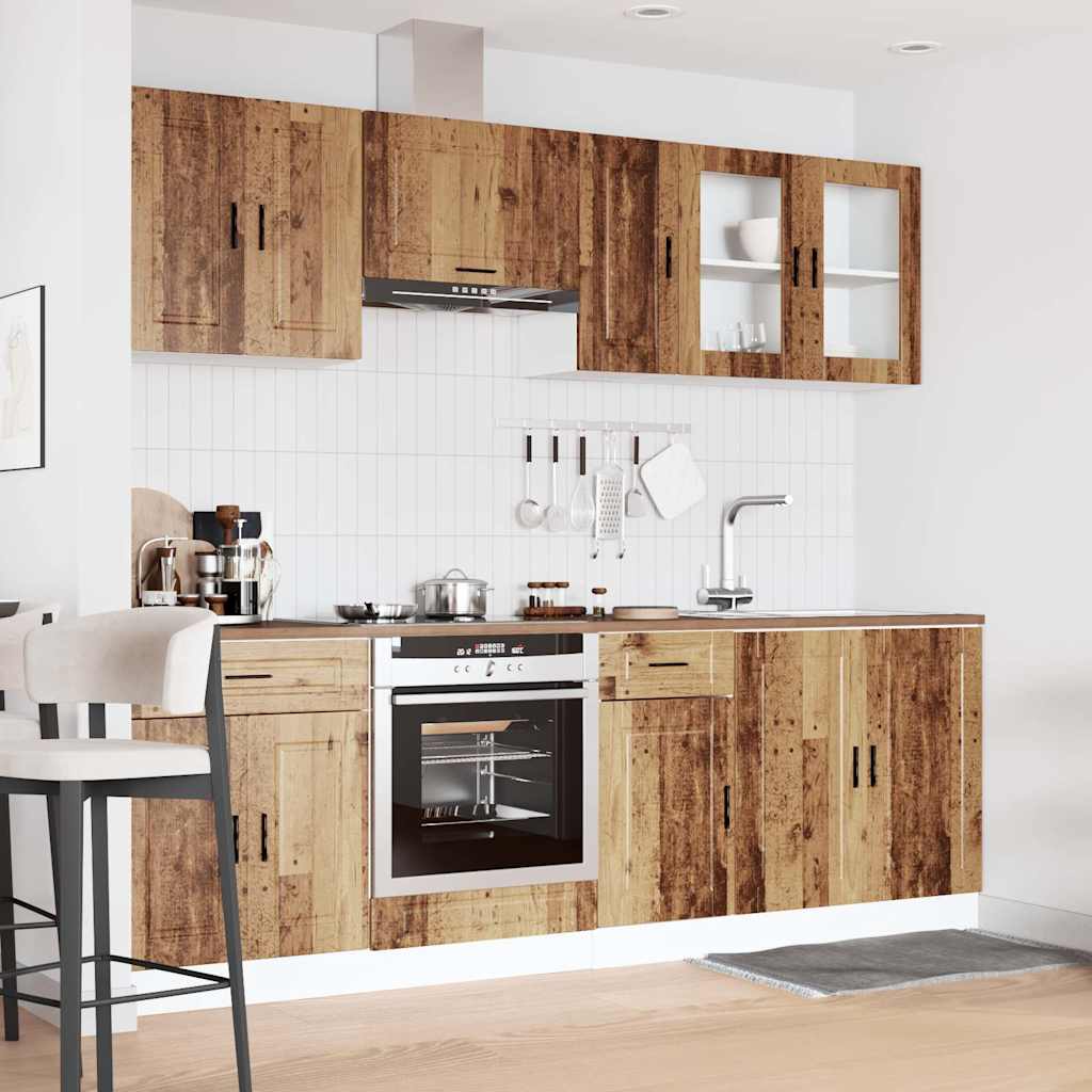 Set Mobili da Cucina 8 pz Kalmar Legno Vecchio in Truciolato