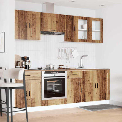 Set Mobili da Cucina 8 pz Kalmar Legno Vecchio in Truciolato