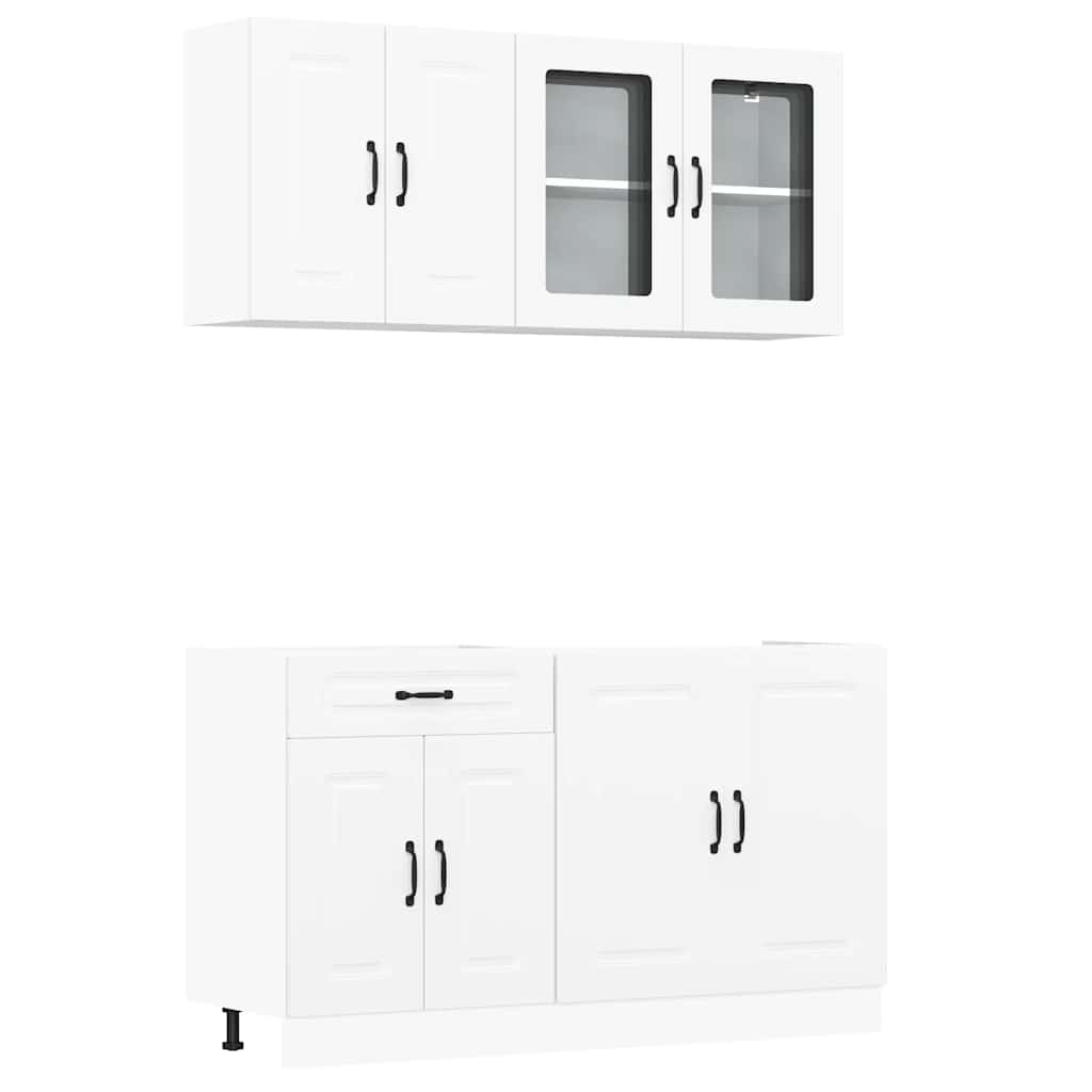Set Mobili da Cucina 4 pz Kalmar Bianchi Legno Multistrato
