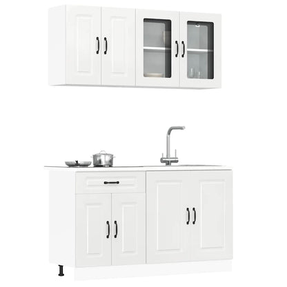 Set Mobili da Cucina 4 pz Porto Bianchi Lucido in Truciolato