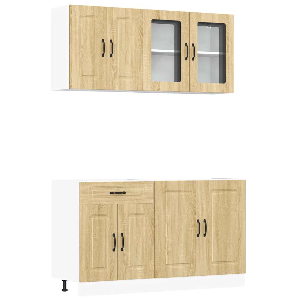 Set Mobili da Cucina 4 pz Kalmar Rovere Sonoma in Truciolato