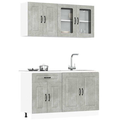 Set Mobili da Cucina 4 pz Porto Grigio Cemento in Truciolato