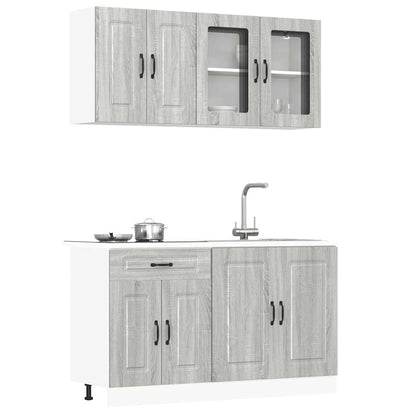 Set Mobili da Cucina 4 pz Porto Grigio Sonoma in Truciolato
