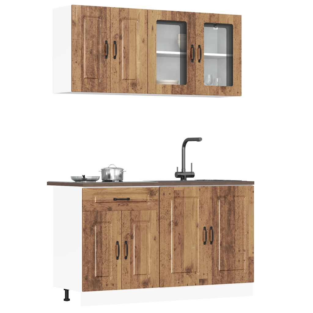 Set Mobili da Cucina 4 pz Porto Legno Vecchio in Truciolato