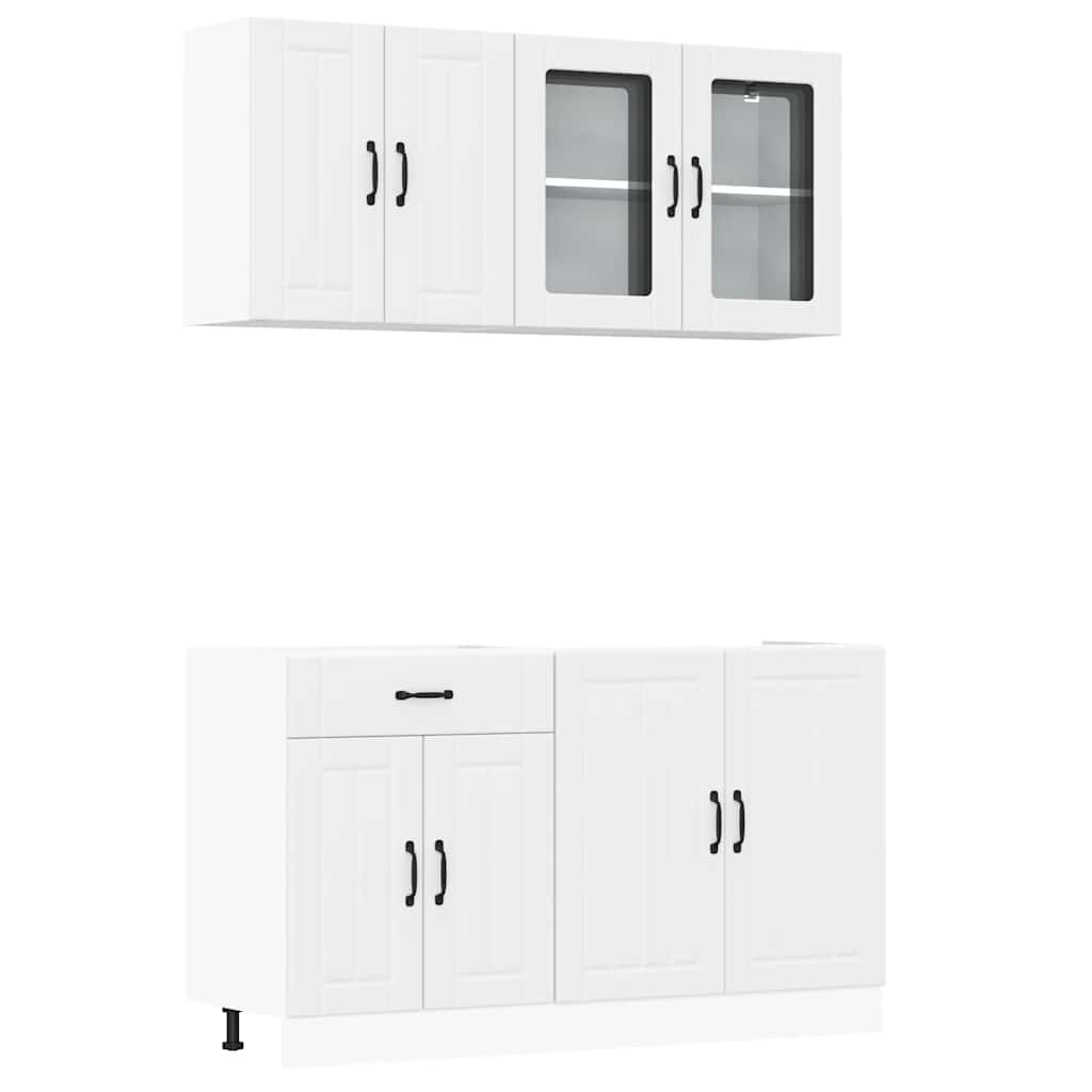 Set Mobili da Cucina 4 pz Lucca Bianchi Legno Multistrato