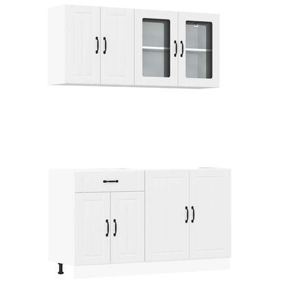 Set Mobili da Cucina 4 pz Lucca Bianchi Legno Multistrato