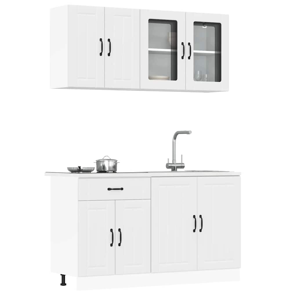 Set Mobili da Cucina 4 pz Lucca Bianchi Legno Multistrato