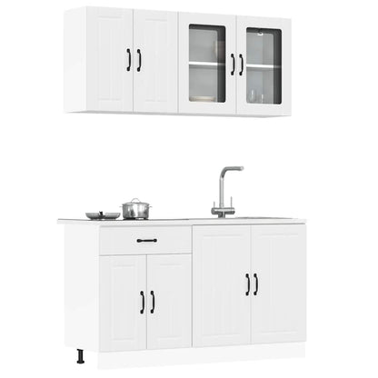 Set Mobili da Cucina 4 pz Lucca Bianchi Legno Multistrato