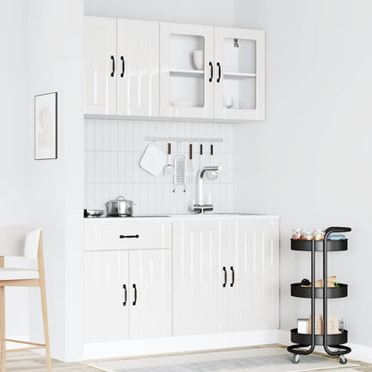 Set Mobili da Cucina 4 pz Lucca Bianchi Lucido in Truciolato
