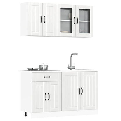 Set Mobili da Cucina 4 pz Lucca Bianchi Lucido in Truciolato