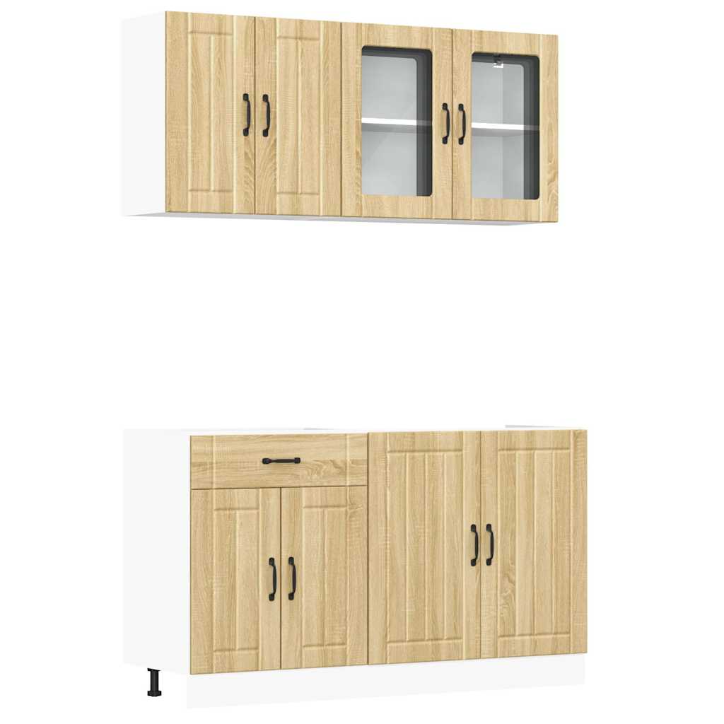 Set Mobili da Cucina 4 pz Lucca Rovere Sonoma in Truciolato