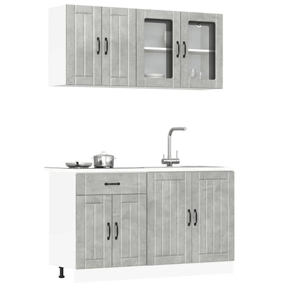 Set Mobili da Cucina 4 pz Lucca Grigio Cemento in Truciolato