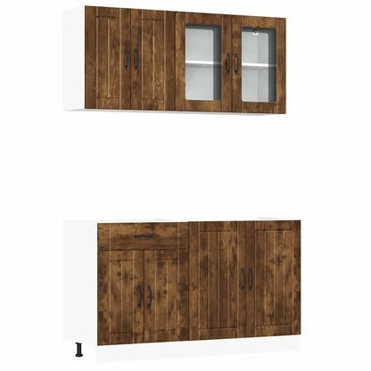 Set Mobili da Cucina 4 pz Lucca Rovere Fumo Legno Multistrato