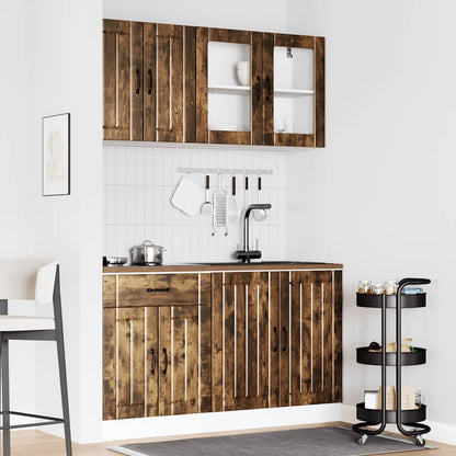 Set Mobili da Cucina 4 pz Lucca Rovere Fumo Legno Multistrato